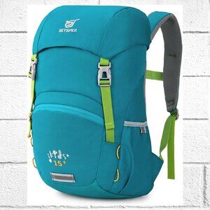 NWT! SKYSPER Top-Load Kids 15L Turquoise Backpack with Padded Back & Chest Strap